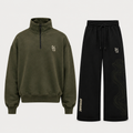 NVRSAME® OLIVE SET – Heavyweight Quarter Zip & Wide Leg Pants
