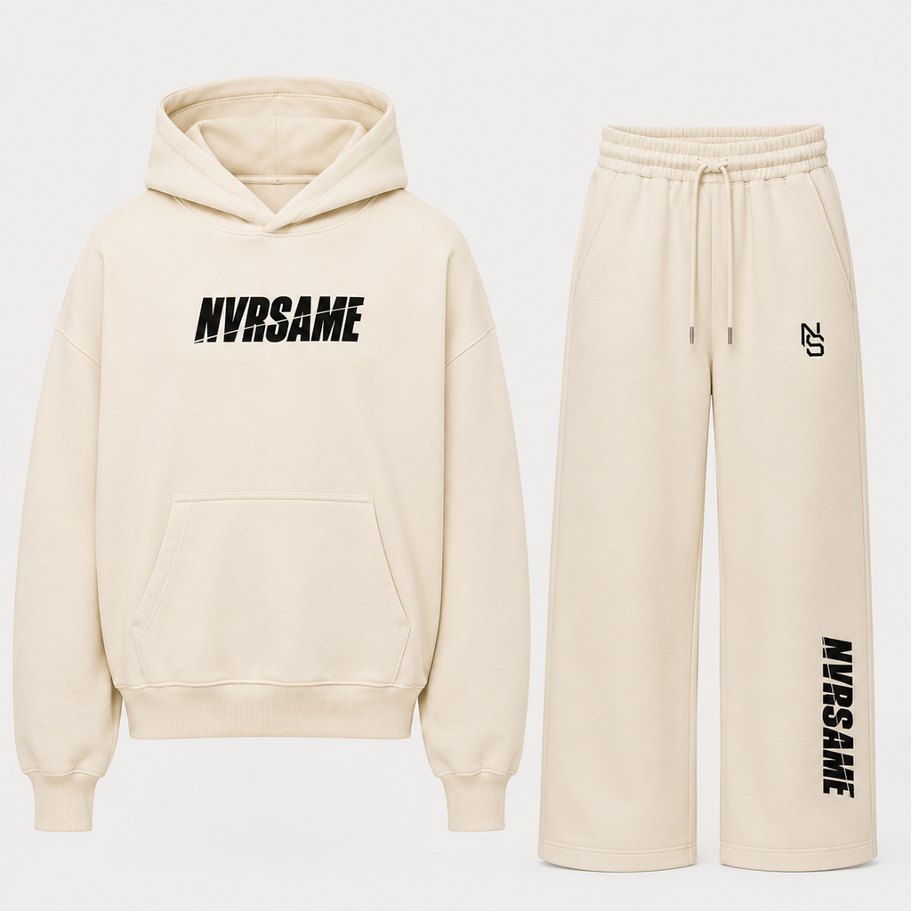 NVRSAME® BONE SHIFT SET – Heavyweight Hoodie & Wide Leg Pants