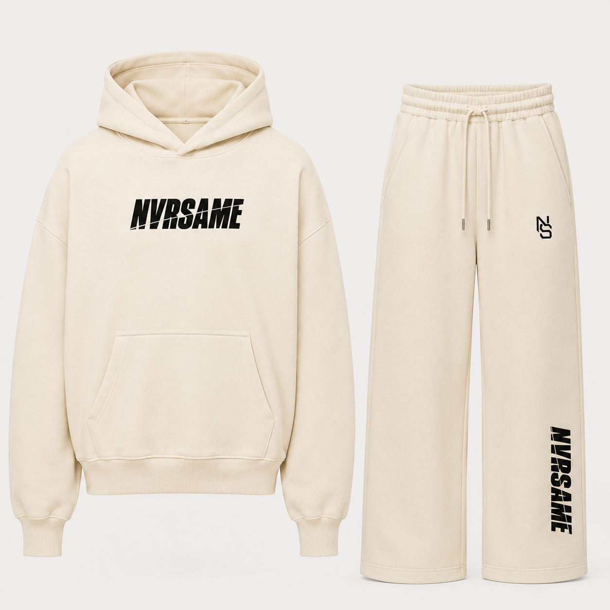 NVRSAME® BONE SHIFT SET – Heavyweight Hoodie & Wide Leg Pants