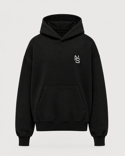 NVRSAME CORE BLACK HEAVYWEIGHT HOODIE