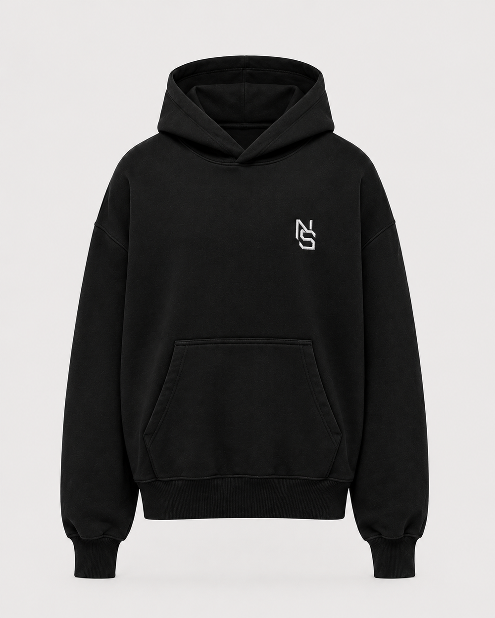 Core Black Heavyweight Hoodie – Vorderansicht