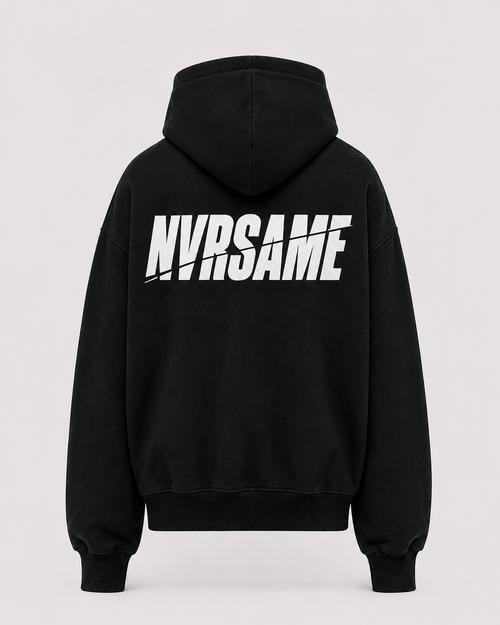 NVRSAME CORE BLACK HEAVYWEIGHT HOODIE