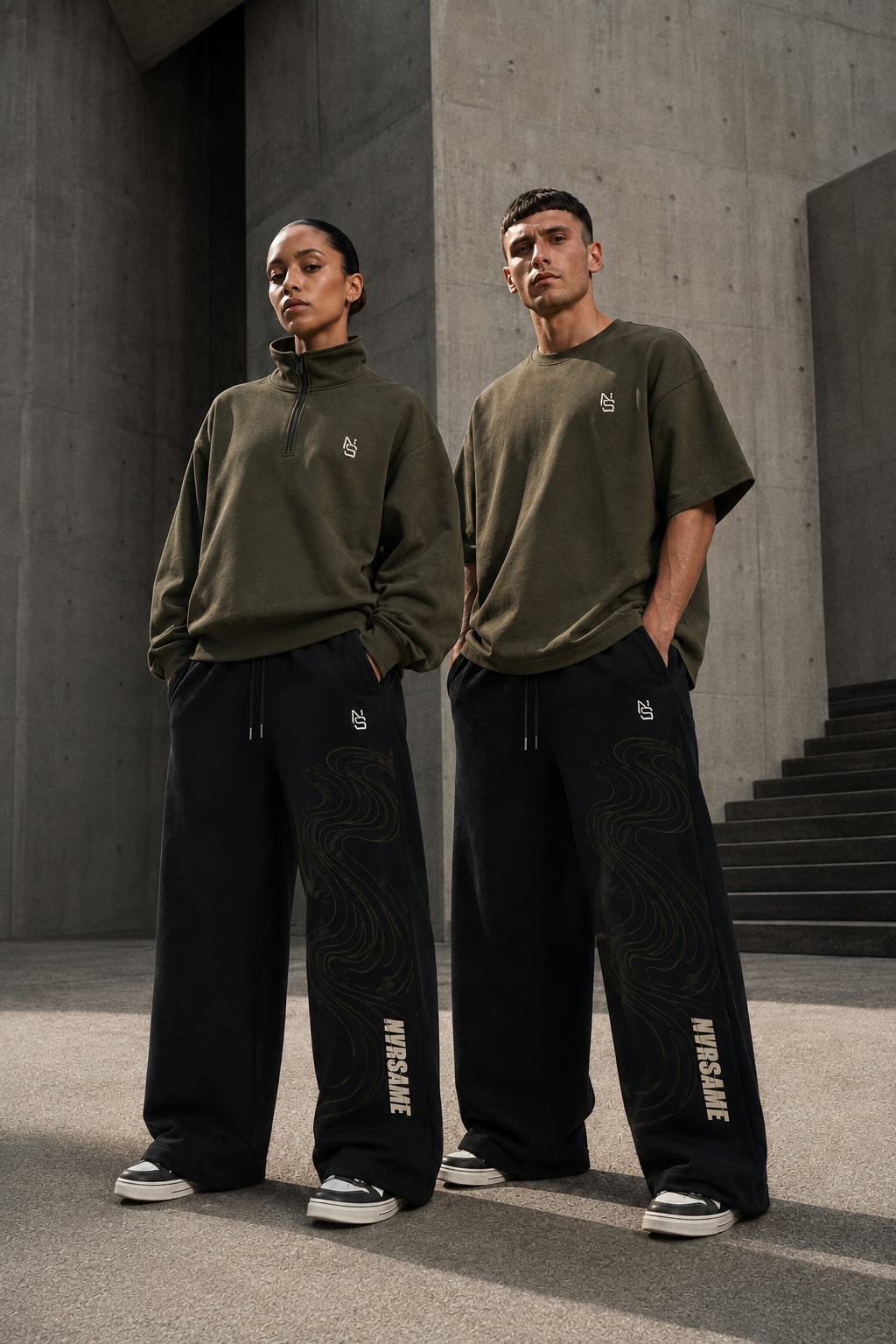 NVRSAME OLIVE MOTION HEAVYWEIGHT T-SHIRT