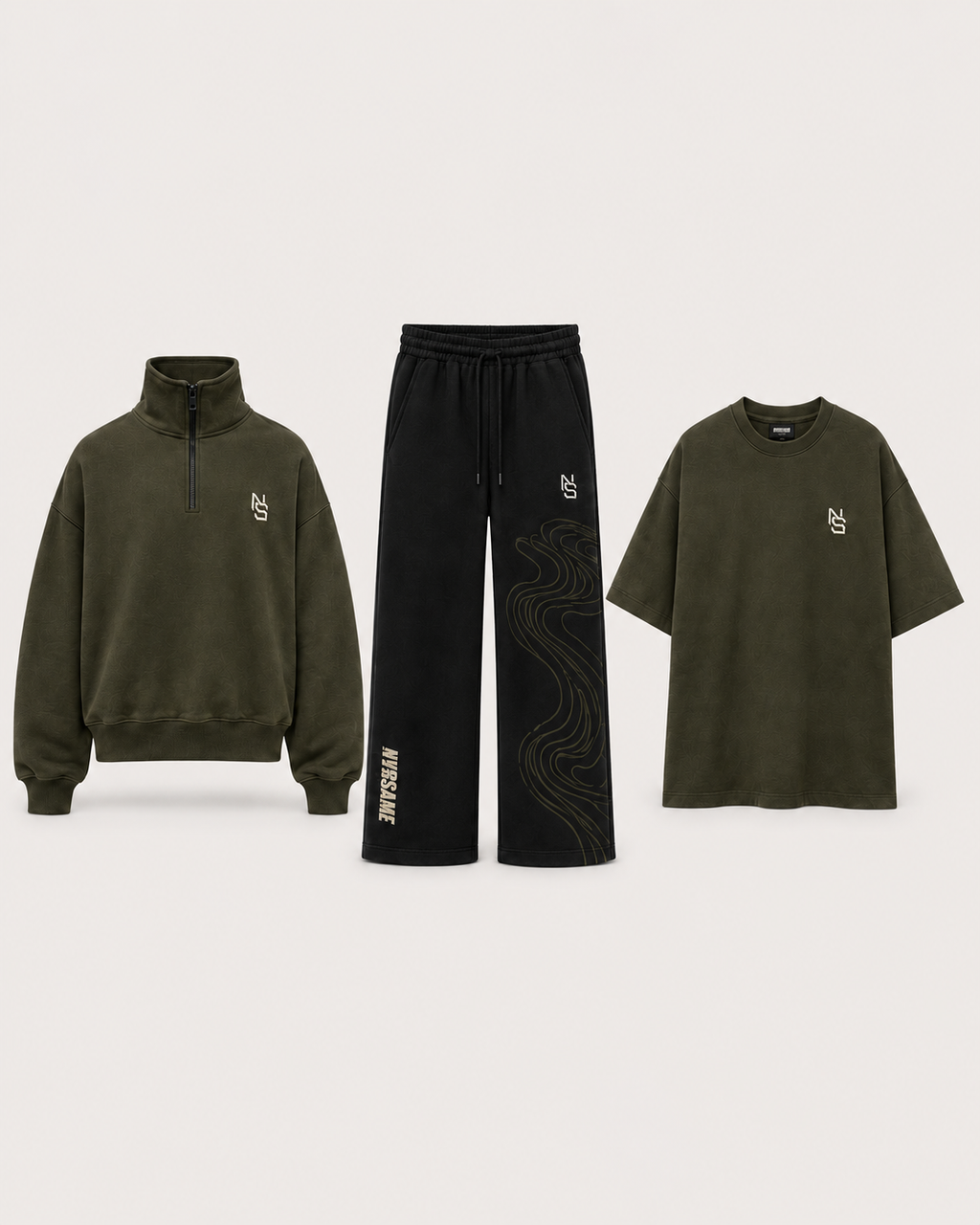 NVRSAME OLIVE MOTION HEAVYWEIGHT T-SHIRT