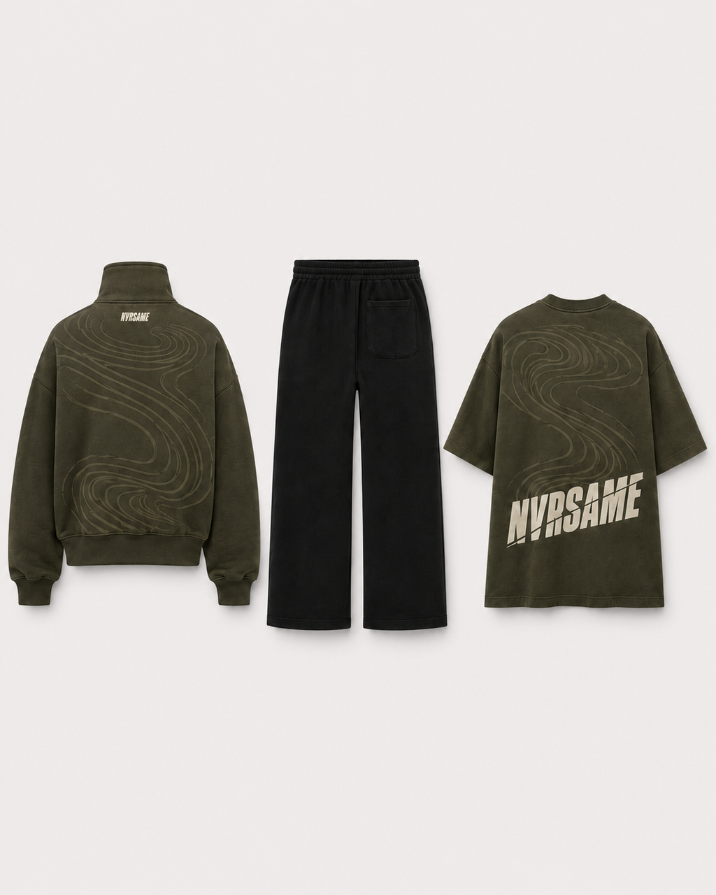 NVRSAME OLIVE MOTION HEAVYWEIGHT T-SHIRT