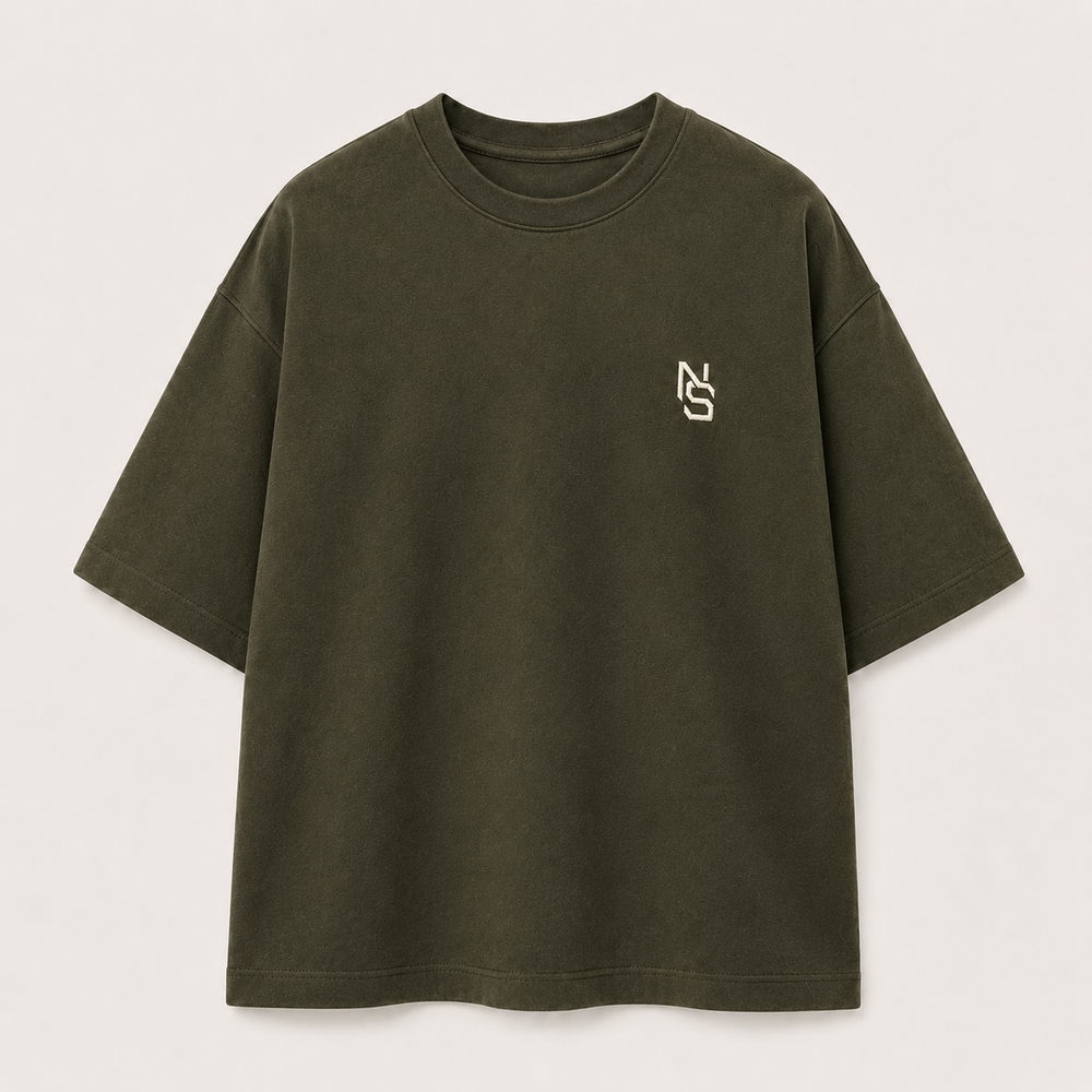 Olive Motion Oversized T-Shirt – Vorderansicht