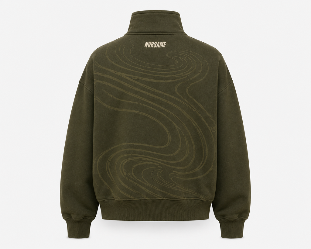 NVRSAME OLIVE HALF-ZIP