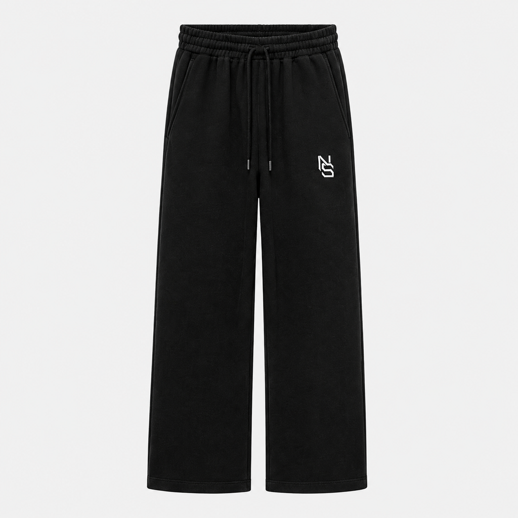NVRSAME CORE BLACK WIDE-LEG PANTS