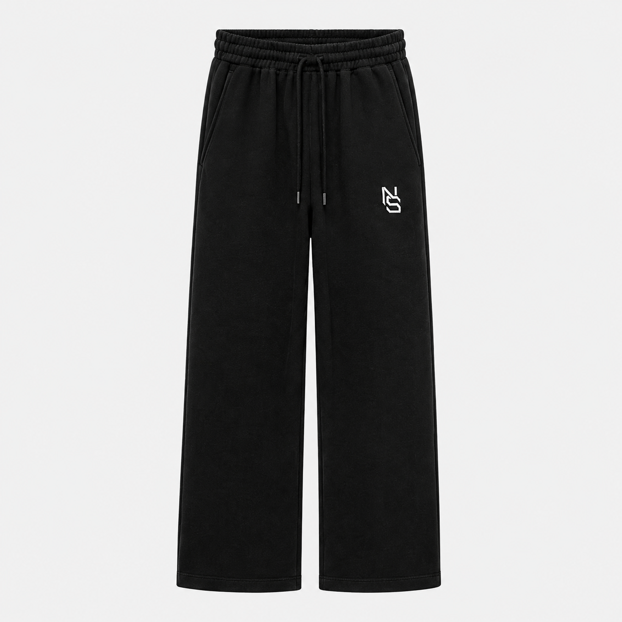NVRSAME CORE BLACK WIDE-LEG PANTS