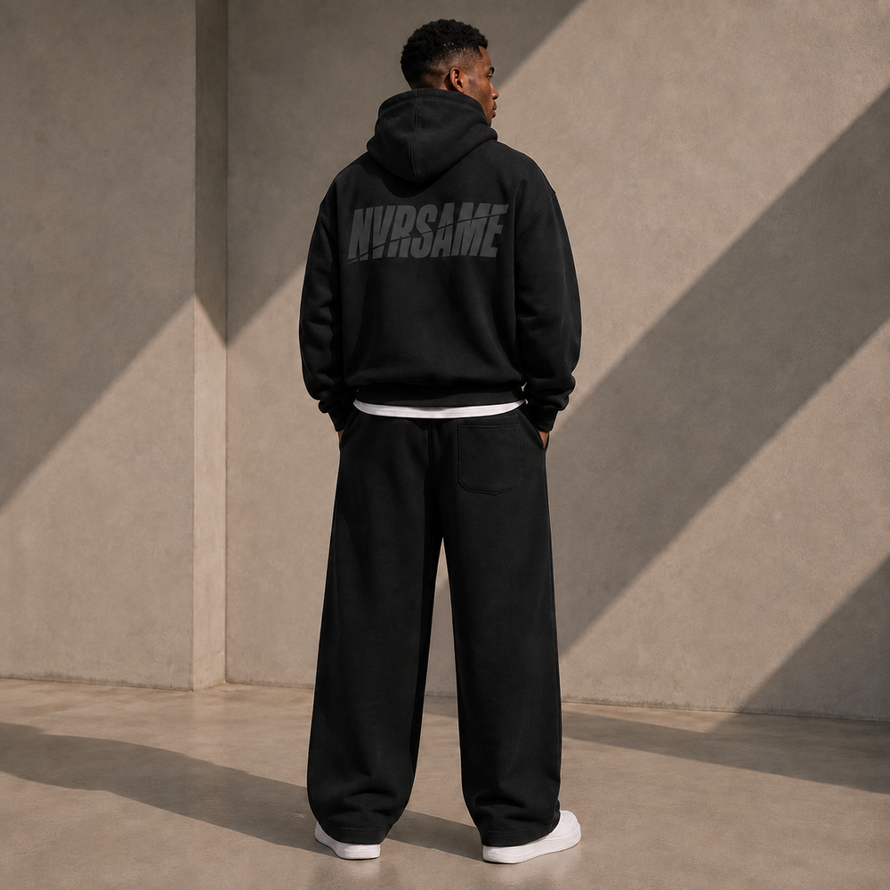 NVRSAME CORE BLACK — WIDE-LEG PANTS