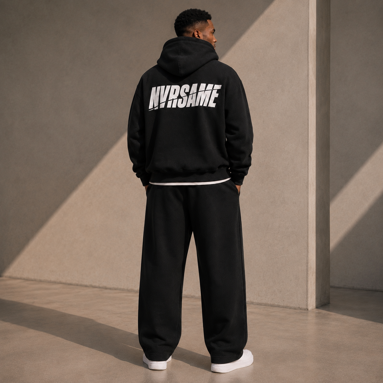 NVRSAME CORE BLACK HEAVYWEIGHT HOODIE