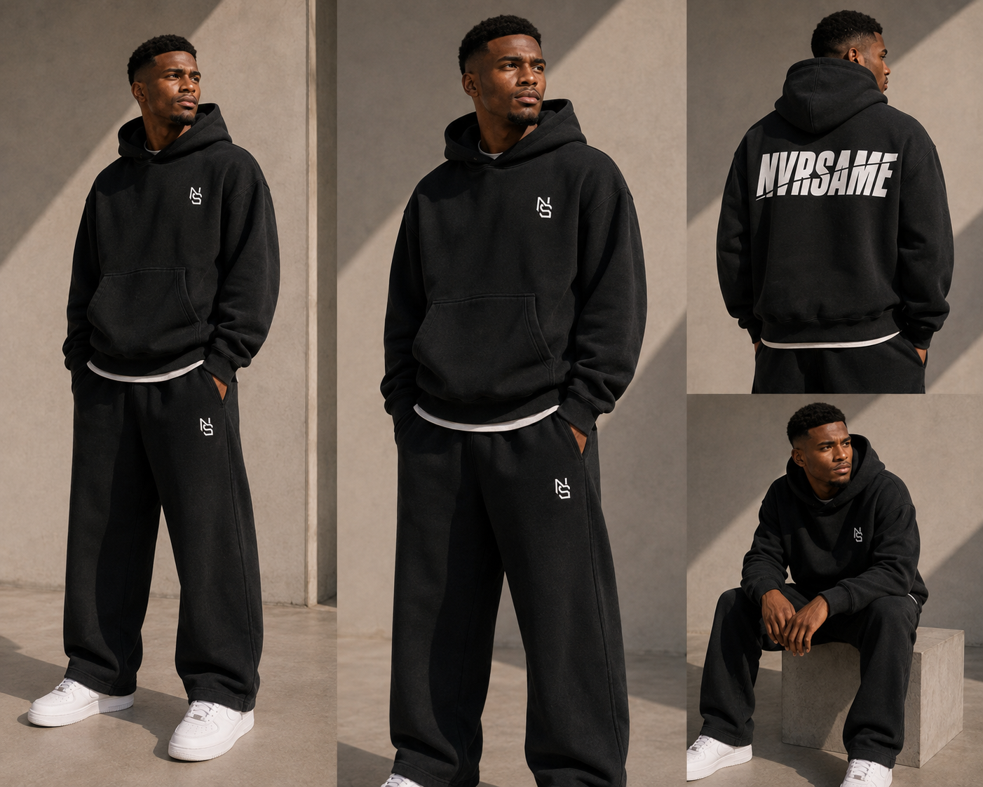 NVRSAME CORE BLACK HEAVYWEIGHT HOODIE